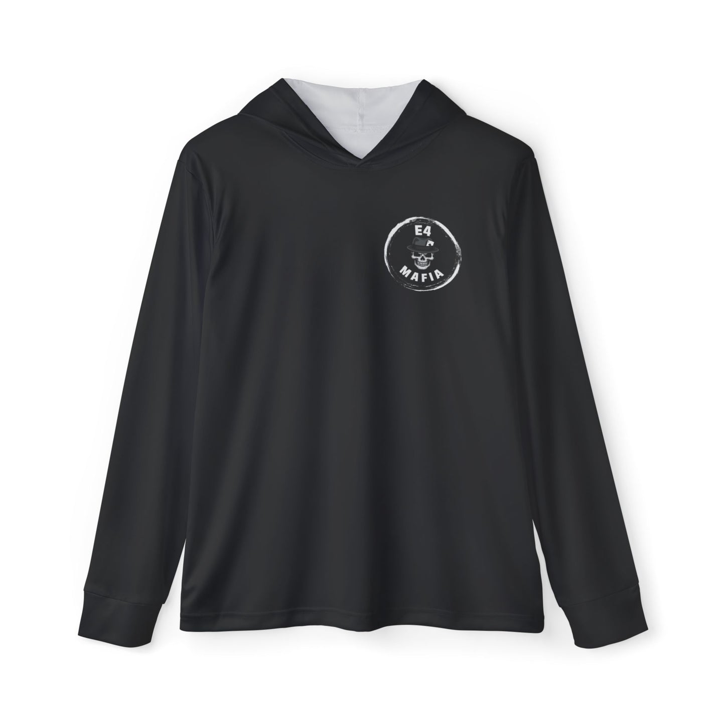 Men's Black Warmup Hoodie with Distressed American Flag